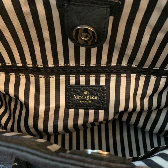 Kate Spade ♠️ Black Pebble Leather Satchel with Shoulder Strap - Picture 8 of 12